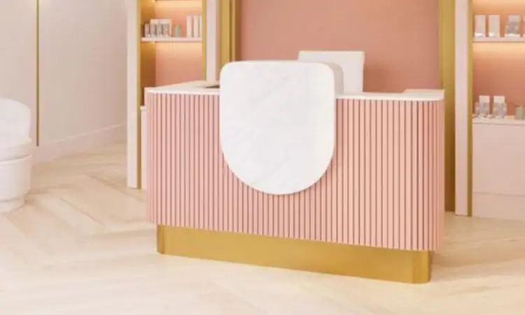 Kombinasi warna pink putih dan emas, Sumber: aizanfurniture.com
