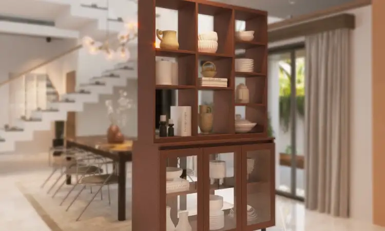 Lemari pajangan sekat ruangan, Sumber: bethliving.com