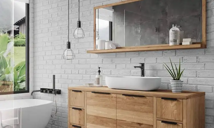 Aksesoris kamar mandi dari kayu, Sumber: amazon.com