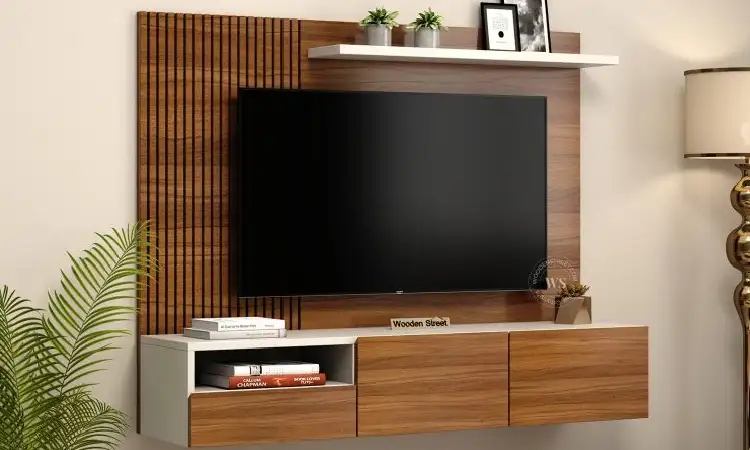 Rak dinding bahan kayu, Sumber: woodenstreet.de