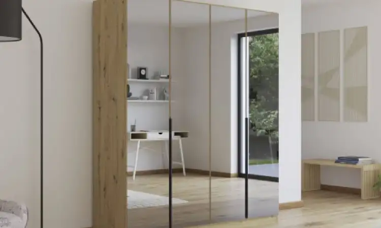 Wardrobe minimalis full kaca, Sumber: ahinteriors.co.uk