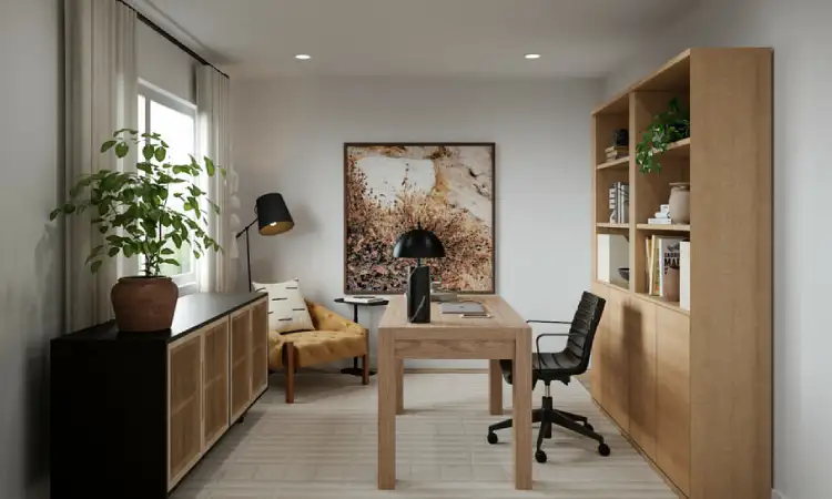 Ruang kerja japandi, Sumber: decorilla.com