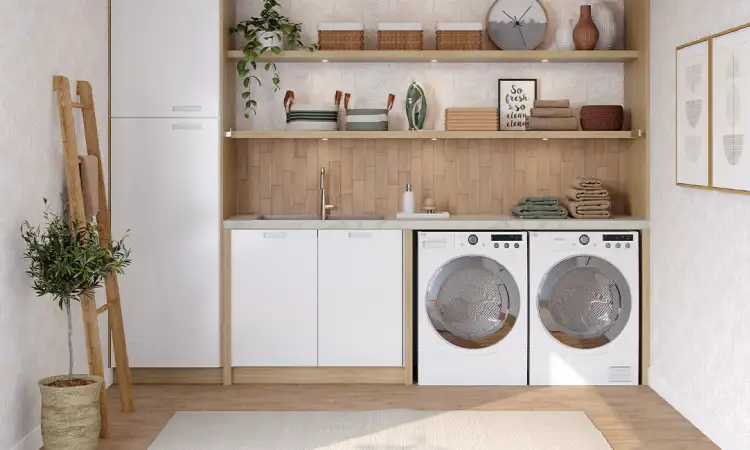 Ruang laundry japandi, Sumber: tradelink.com.au