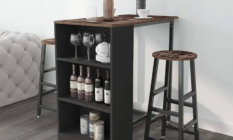 Meja mini bar dengan rak penyimpanan, Sumber: amazon.com