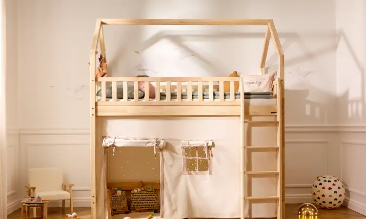 Dipan mezzanine model tenda, Sumber: monlitcabane.com