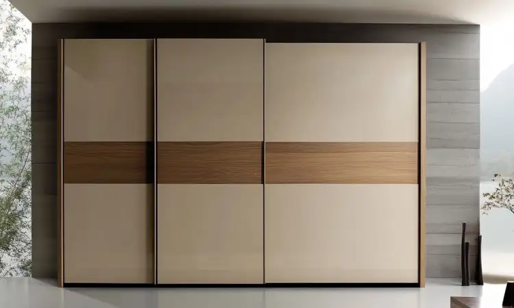 Lemari 3 pintu kayu natural, Sumber: interiorcompany.com