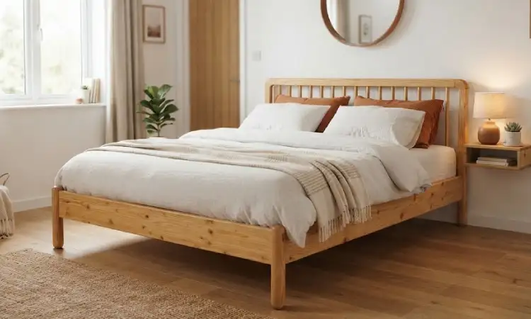 Dipan Kayu Pinus Minimalis, Sumber: AI