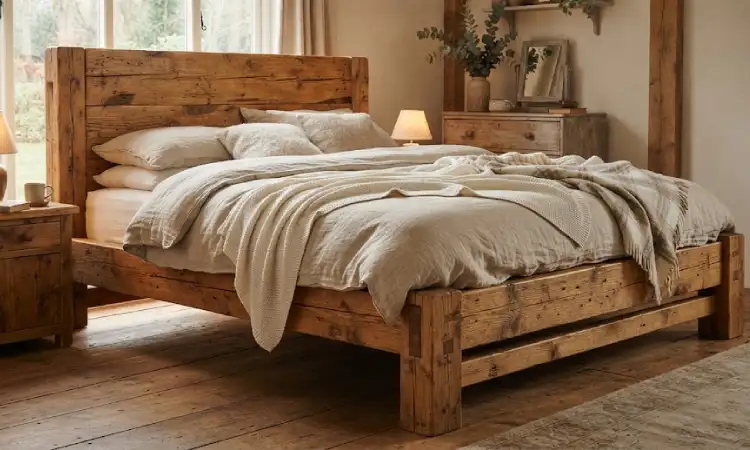 Dipan Kayu Pinus dengan Desain Rustic, Sumber: AI