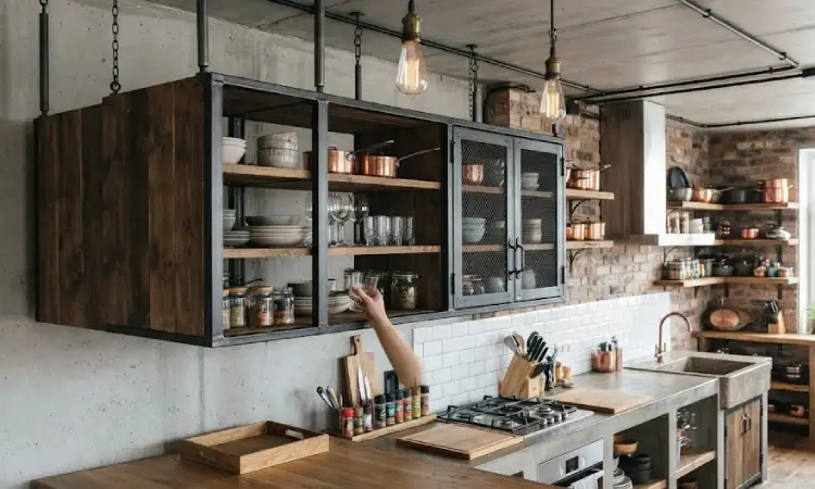 Lemari Gantung Dapur Industrial, Sumber: AI