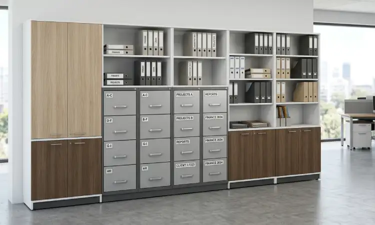 Desain lemari arsip modular, Sumber: AI