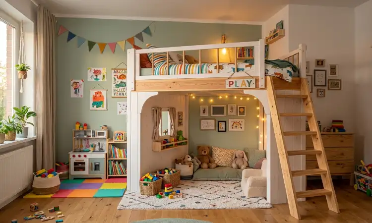 Loft bed dan area bermain, Sumber: AI