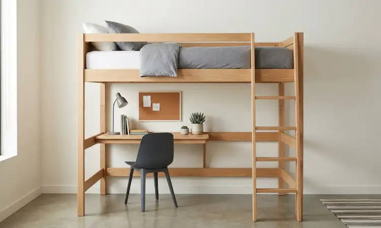 Loft bed dan meja belajar, Sumber: AI