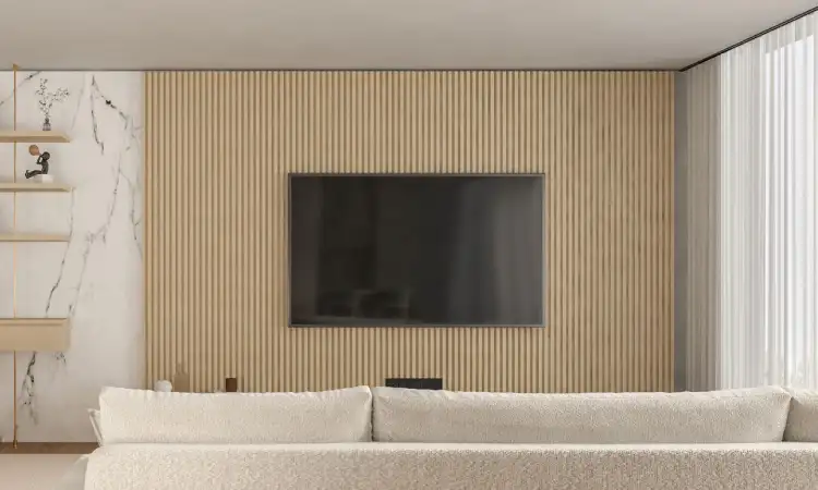 Backdrop TV dari kayu, Sumber: pexels.com