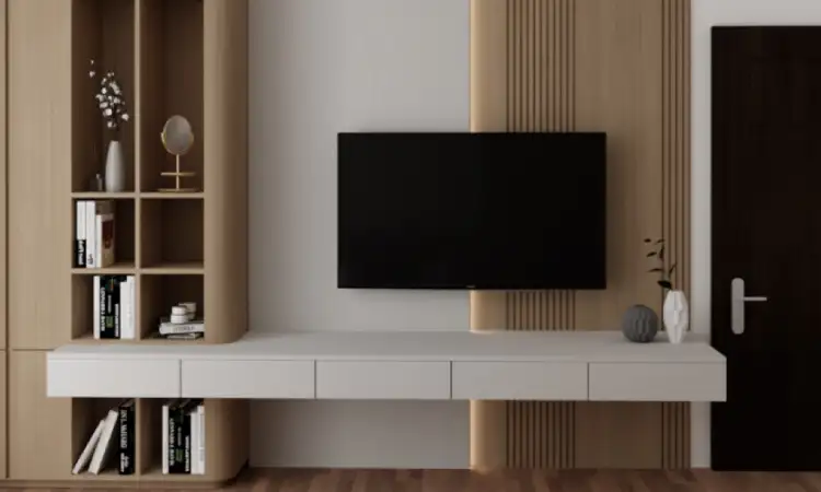 Backdrop TV gaya japandi, Sumber: instagram.com