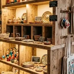 Desain rak kayu gaya rustic, Sumber: AI