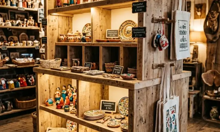 Desain rak kayu gaya rustic, Sumber: AI