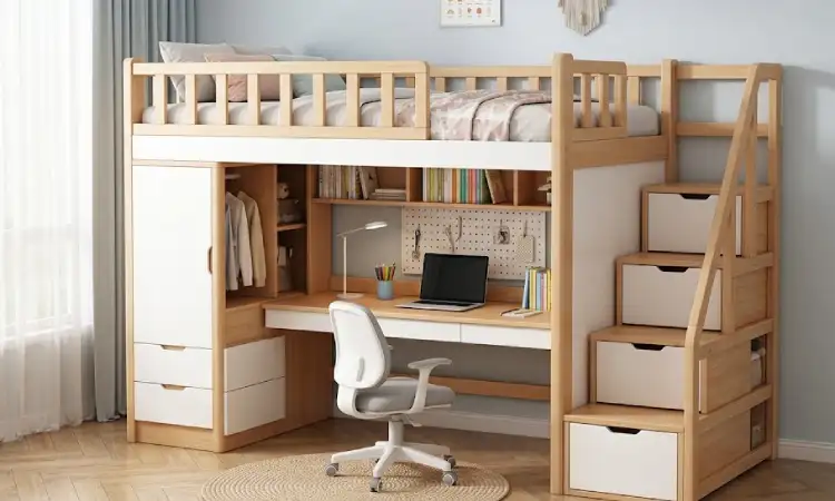 Model meja belajar dan tempat tidur, Sumber: AI