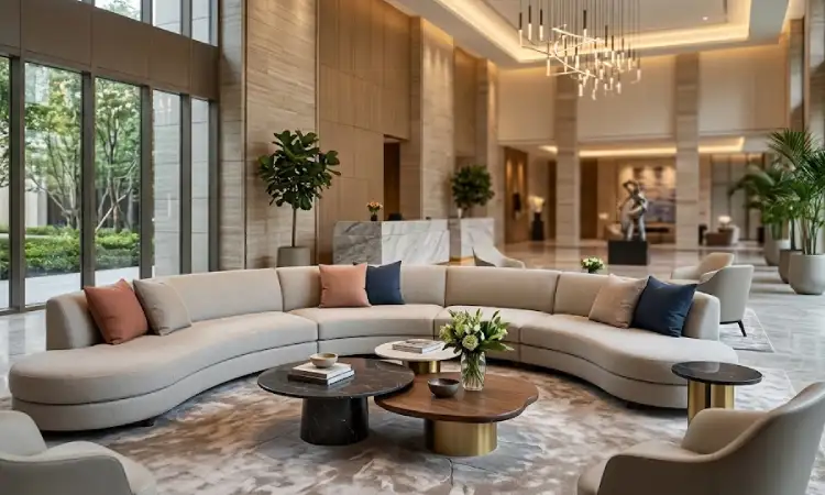 Sofa bentuk curved, Sumber: AI